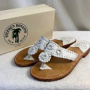 EUC Size 7 White Stephen Bonanno Handmade Sandals